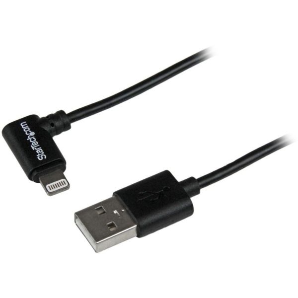 2M (6Ft) Angled Black Apple 8-Pin Lightning Connector To Usb Cable For Iphone / Ipod / Ipad