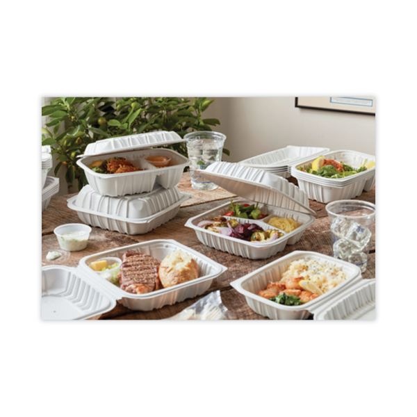 Pactiv Evergreen Earthchoice Vented Microwavable Mfpp Hinged Lid