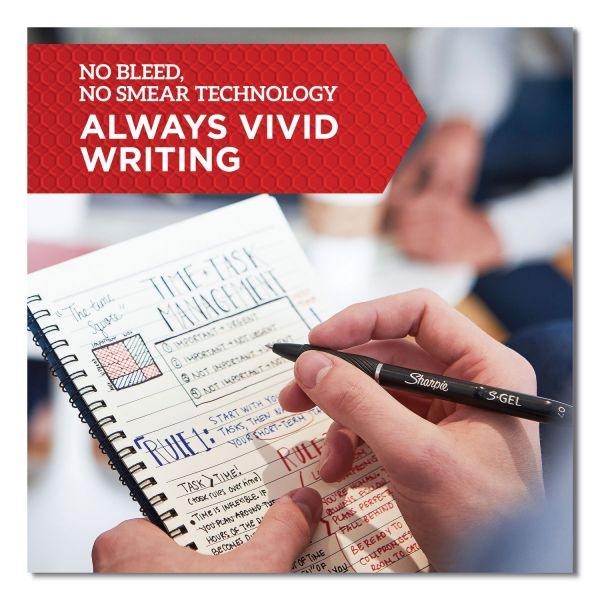 Sharpie SGel SGel HighPerformance Gel Pen, Retractable, Fine 0.5 Mm, Blue Ink, Black Barrel