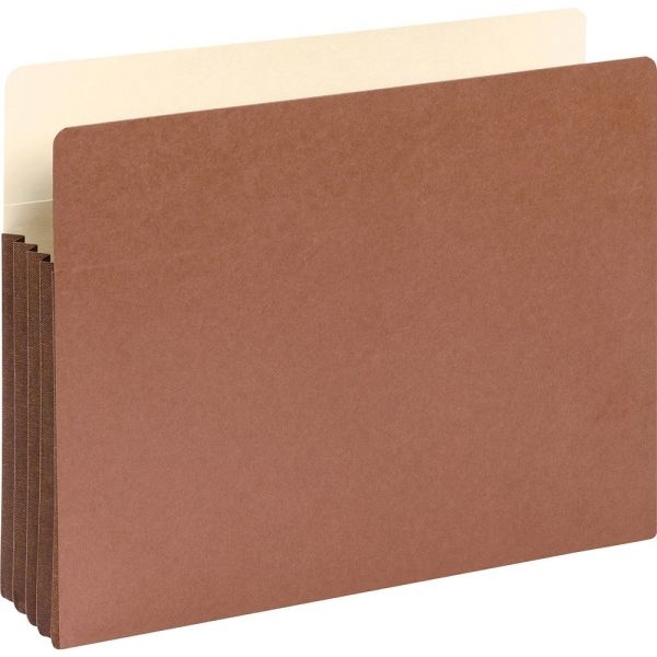 Smead Easy-Access Top-Tab Tyvek File Pockets, Letter Size, 3 1/2" Expansion, 30% Recycled, Redrope, Box Of 10