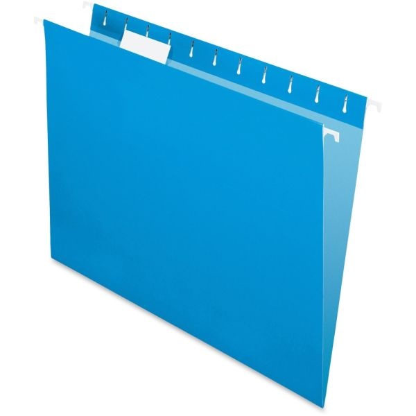 Oxford Color 1/5-Cut Hanging Folders, Letter Size, Blue, Box Of 25