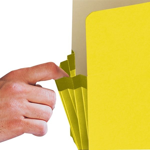 Smead Colored File Pockets, 3.5" Expansion, Legal Size, Yellow