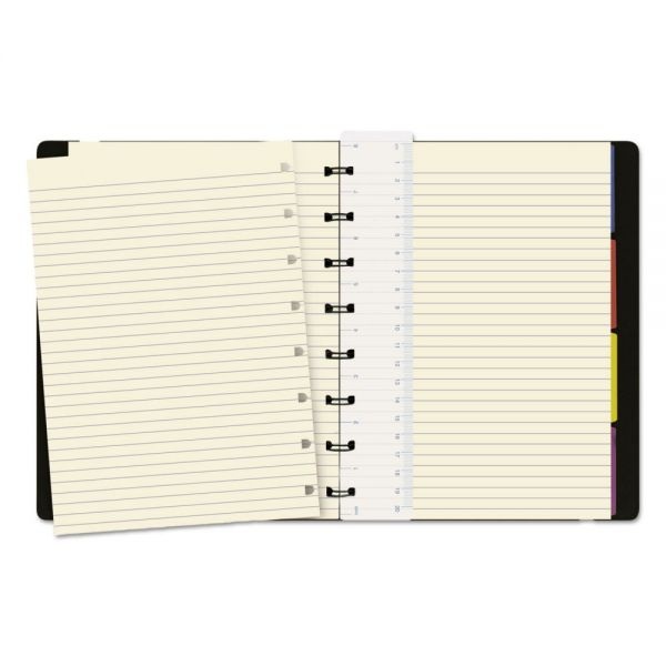 Filofax Notebook, 1 Subject, Medium/College Rule, Black Cover, 8.25 X 5.81, 112 Sheets