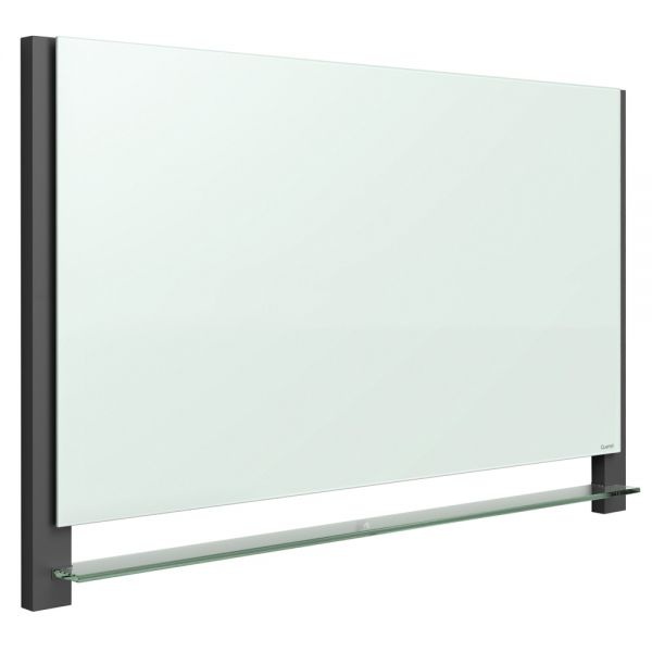 Quartet Evoque Magnetic Glass Marker Board With Black Aluminum Frame, 74 X 42, White