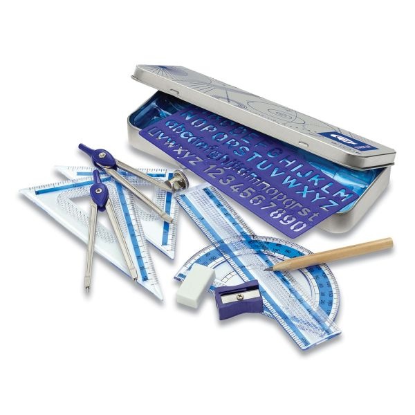 Staedtler Xcellence Mathematical Instrument Set, Plastic, Clear/Blue