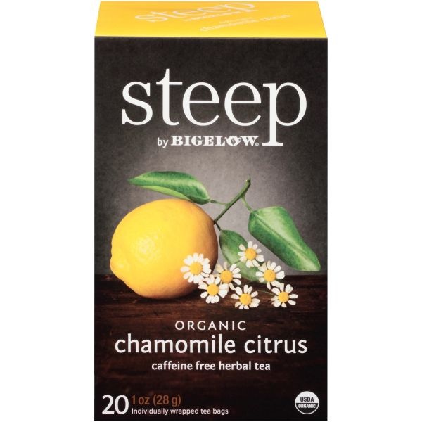 Bigelow Steep Tea, Chamomile Citrus Herbal, 1 Oz Tea Bag, 20/Box