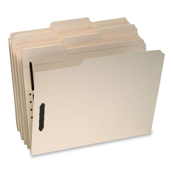Oxford Top-Tab File Folders With Fasteners, Legal Size, 2 Fasteners, Manila, Box Of 50