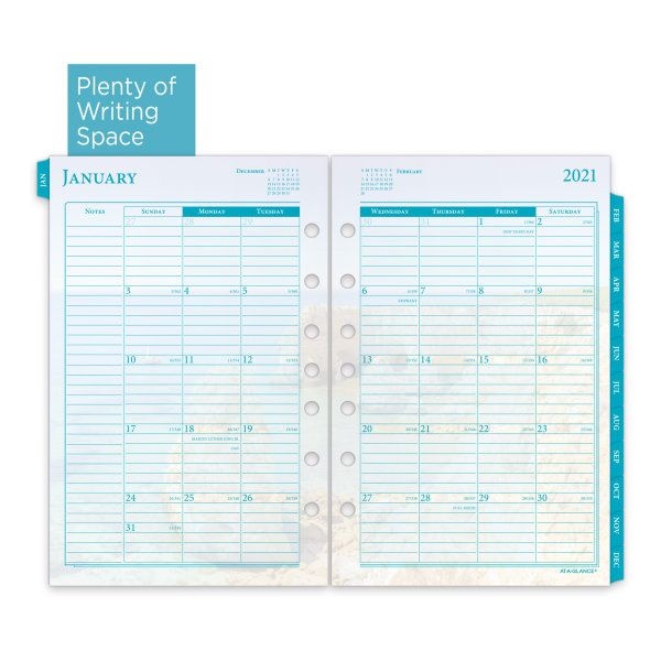 At-A-Glance Seascapes 7-Ring Desk Planner Refill, 2023 Calendar
