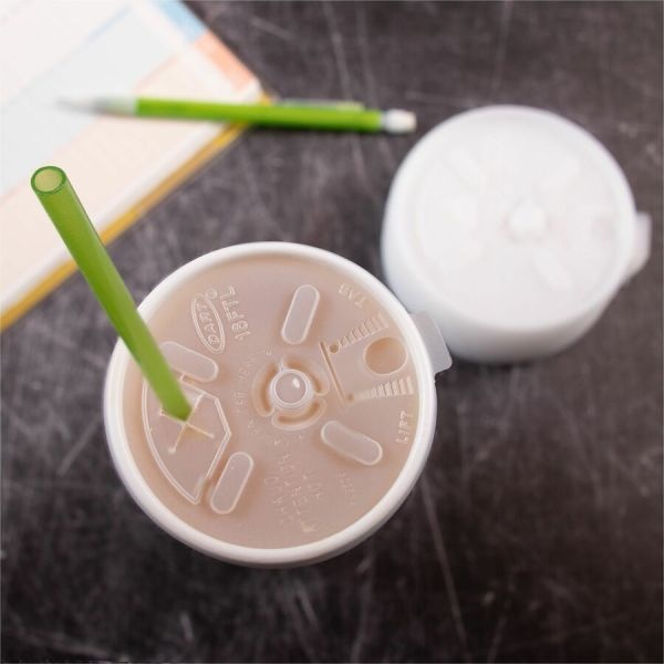 Dart Lift-N-Lock Lid With Straw Slot For Foam Cups, 16 Oz, Translucent, Pack Of 1,000