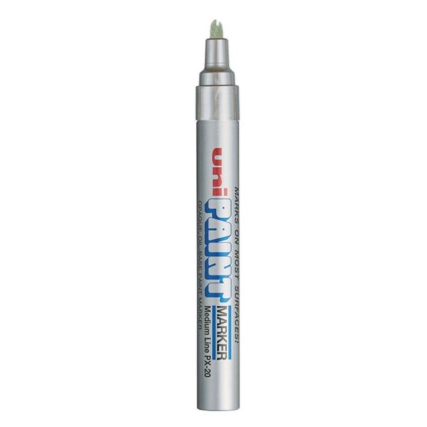 Uni-Paint Permanent Marker, Medium Bullet Tip, Metallic Silver