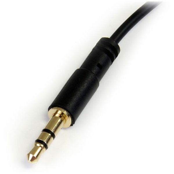 3 Ft Slim 3.5Mm To Right Angle Stereo Audio Cable - M/m