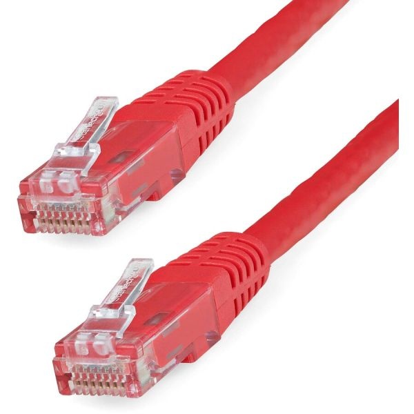 2Ft Cat6 Ethernet Cable - Red Molded Gigabit - 100W Poe Utp 650Mhz - Category 6 Patch Cord Ul Certified Wiring/Tia