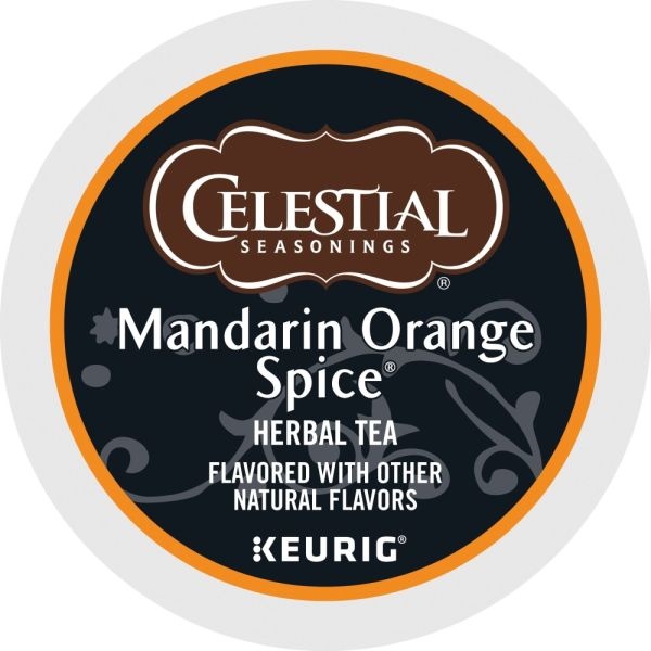 Celestial Seasonings Single-Serve K-Cup Pods, Mandarin Orange Tea, Box Of 24