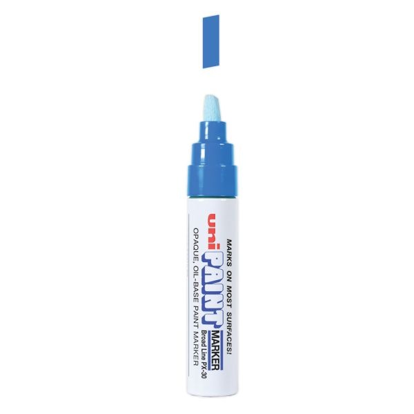 Uni-Paint Permanent Marker, Broad Chisel Tip, Blue