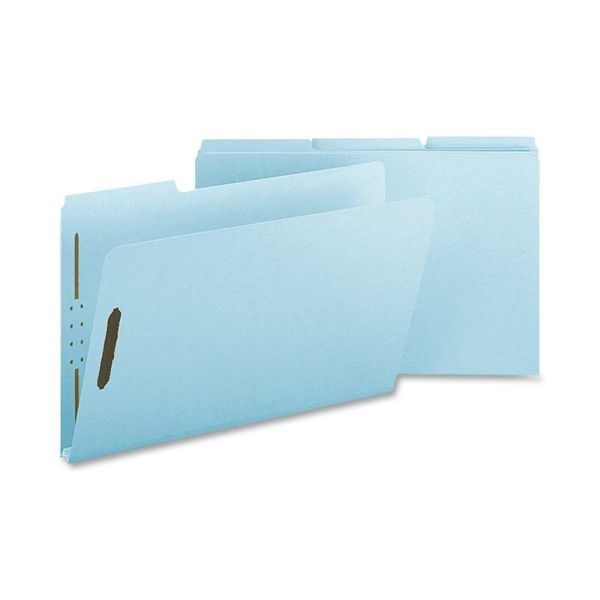 Nature Saver Pressboard Fastener Folders, Legal Size, 100% Recycled, Light Blue, Box Of 25