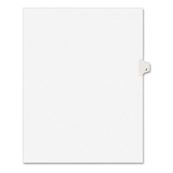 Avery Preprinted Legal Exhibit Side Tab Index Dividers, Avery Style, 26-Tab, J, 11 X 8.5, White, 25/Pack, (1410)