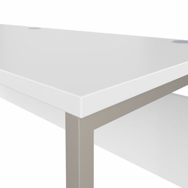 Bush Business Furniture Hybrid 72W X 24D Computer Table Desk With Metal Legs In White