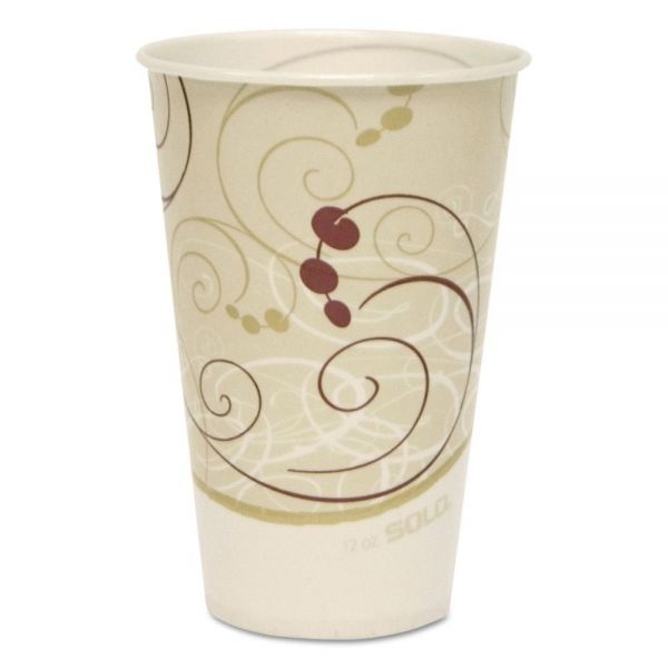 Symphony Treated-Paper Cold Cups, 12 Oz, White/Beige/Red, 100/Bag, 20 Bags/Carton