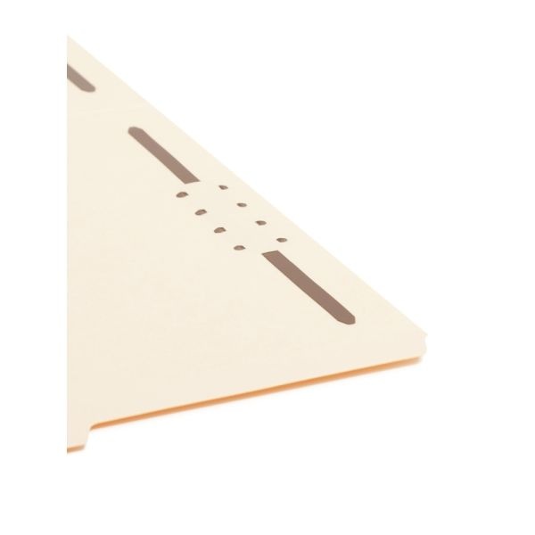 Smead Top-Tab Fastener Folders With Tab, Letter Size, 2/5 Cut, Manila, Box Of 50