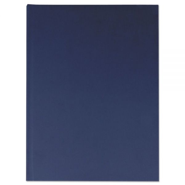 Universal Casebound Hardcover Notebook, 1 Subject, Wide/Legal Rule, Dark Blue Cover, 10.25 X 7.63, 150 Sheets