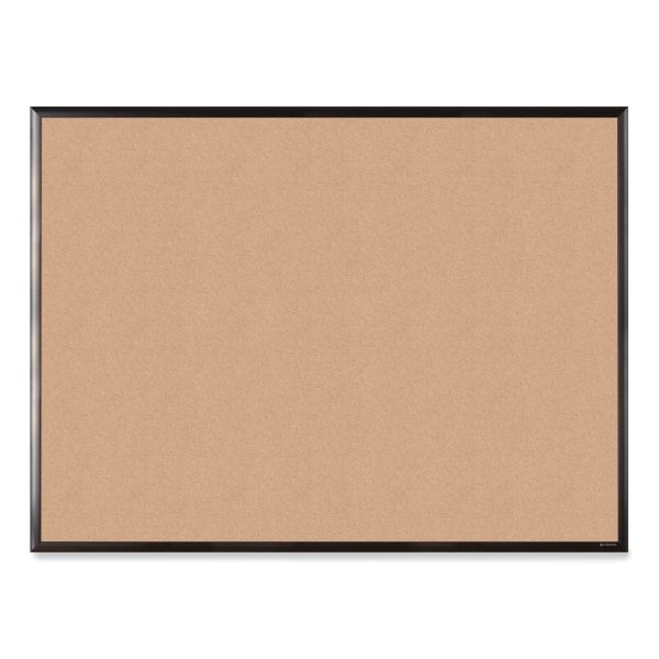 U Brands Cork Bulletin Board With Black Aluminum Frame, 47 X 35, Tan