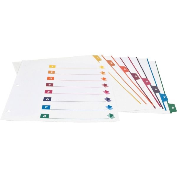 Sparco Quick Index Dividers With Table Of Contents Page, 1-8, Set Of 24
