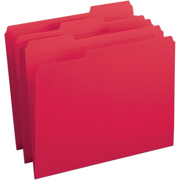 Business Source Reinforced Tab Colored File Folders