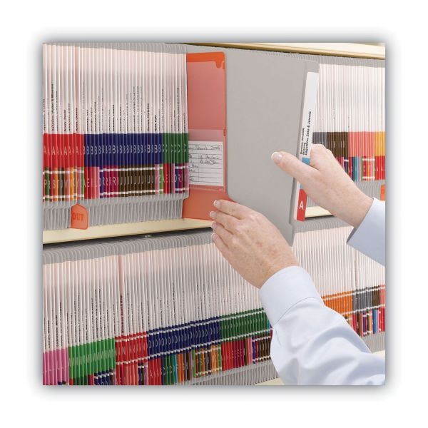 Smead Shelf-Master Reinforced End Tab Colored Folders, Straight Tabs, Letter Size, 0.75" Expansion, Gray, 100/Box