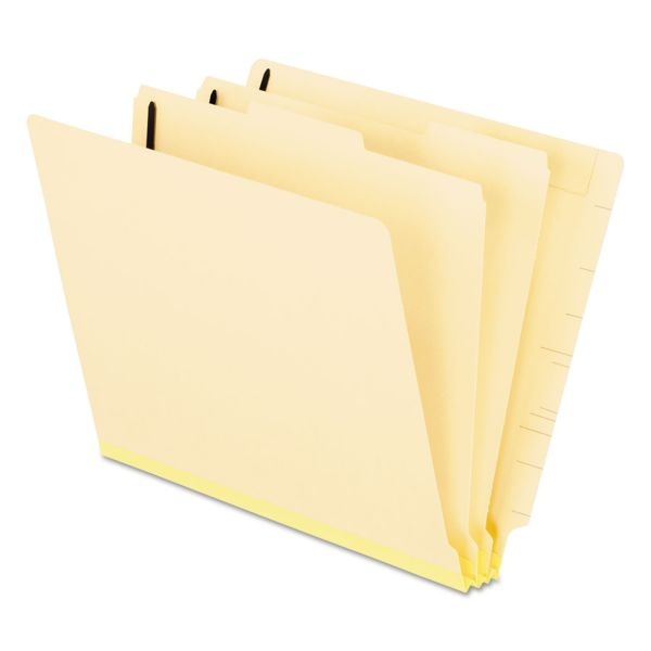 Pendaflex Manila End Tab Classification Folders, 2" Expansion, 2 Dividers, 6 Fasteners, Letter Size, Manila Exterior, 10/Box