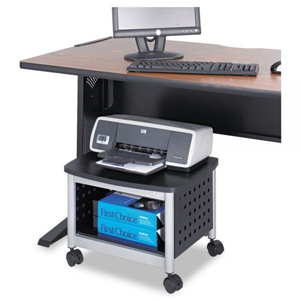 Safco Scoot Printer Stand, 20.25W X 16.5D X 14.5H, Black/Silver
