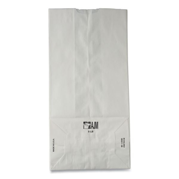 General Grocery Paper Bags, 35 Lb Capacity, #8, 6.13" X 4.17" X 12.44", White, 500 Bags