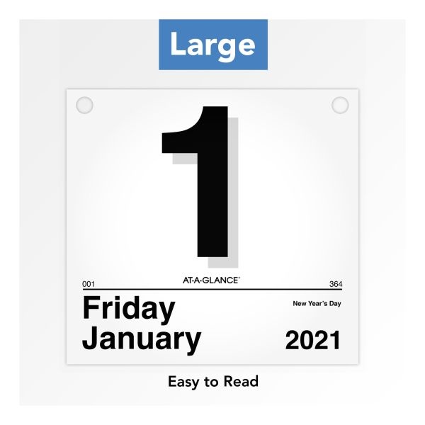 AtAGlance Today Is Daily Wall Calendar Refill, 8 1/2 X 8, White, 2023