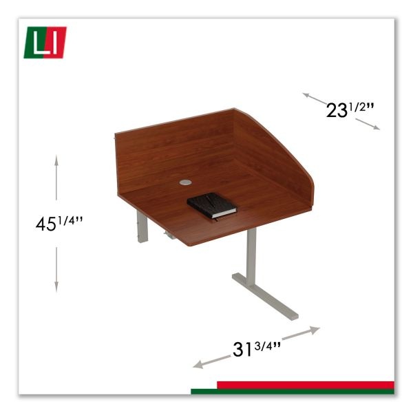 Linea Italia Study Carrell Add On, 1-Leg, 31.25 X 23.25 X 45.25, Cherry