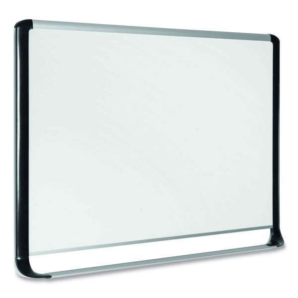 Mastervision Porcelain Dry-Erase Whiteboard, 48" X 72", Aluminum Frame With Silver/Black Finish