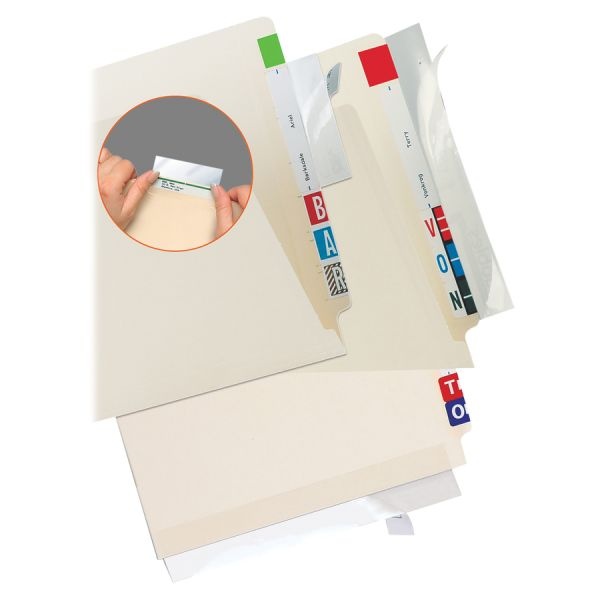 Tabbies Self-Adhesive Label/File Folder Protector, Top Tab, 3.5 X 2, Clear, 500/Box