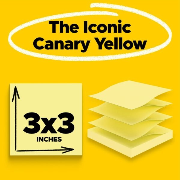 Post-It Super Sticky Pop Up Notes, 3 In X 3 In, 10 Pads, 90 Sheets/Pad, 2X  The Sticking Power, Canary Yellow