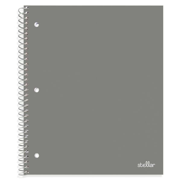 Stellar Poly Notebooks, 8" X 10-1/2", 1 Subject, Wide Ruled, 100 Sheets, Assorted Colors, Pack Of 4 Notebooks
