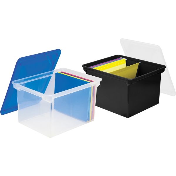 Storex Plastic File Tote Storage Box