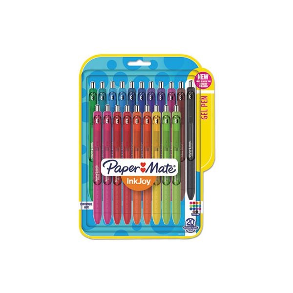Paper Mate Inkjoy Gel Pen, Retractable, Medium 0.7 Mm, Assorted Ink And Barrel Colors, 20/Pack