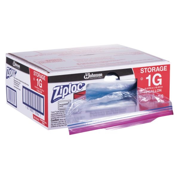 Ziploc Storage Bags, 1 Gallon, Box Of 250 Bags