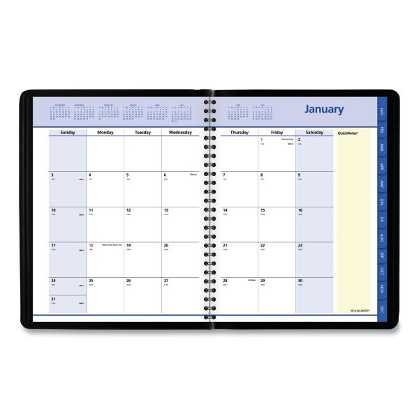 At-A-Glance Quicknotes Monthly Planner, 8.75 X 7, Black Cover, 12-Month (Jan To Dec): 2024