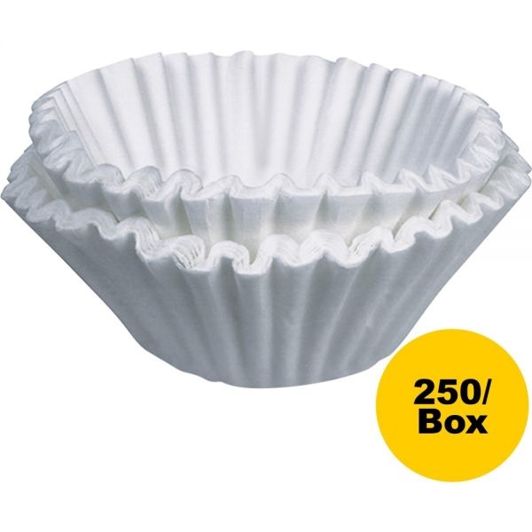 Bunn Flat Bottom Coffee Filters, 12 Cup Size, 250/Pack