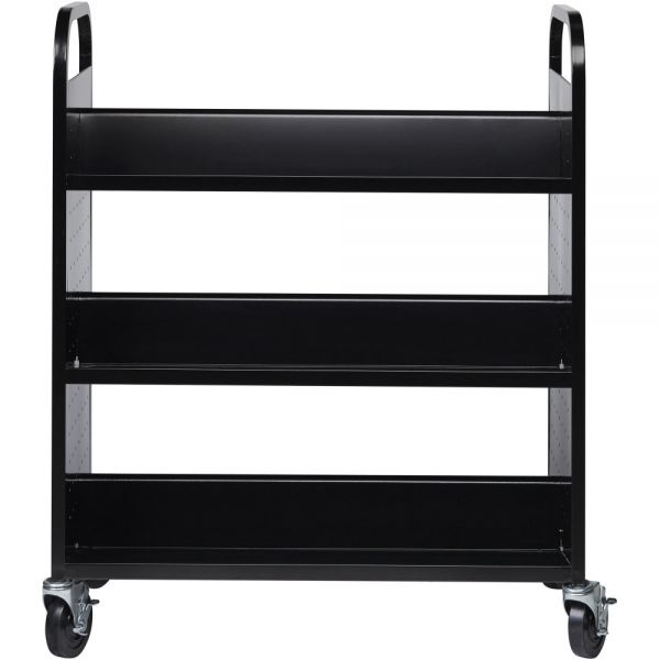 Lorell Double-Sided Book Cart, Black