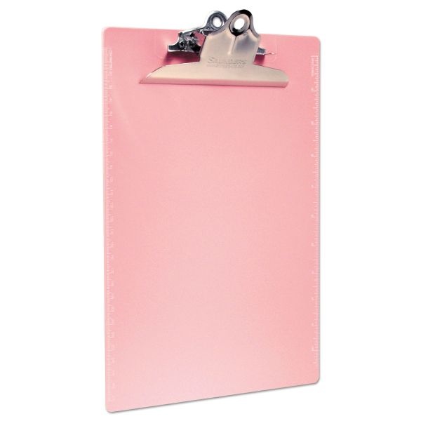 Saunders Plastic Clipboard, 1" Clip, 96% Recycled, Pink
