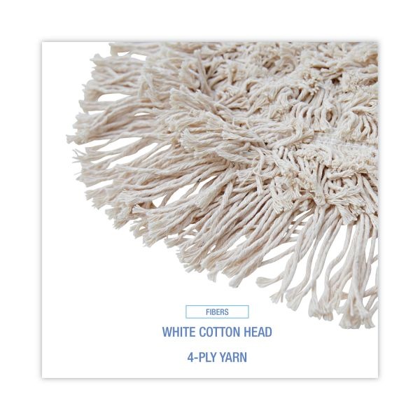 Boardwalk Wedge Dust Mop Head, Cotton, 17.5 X 13.5, White