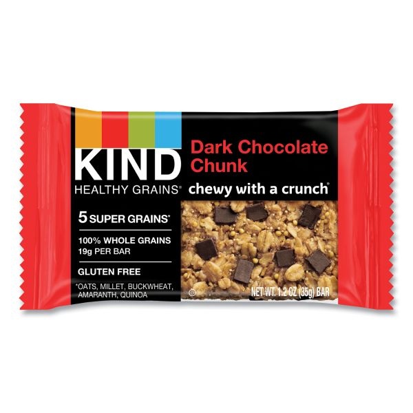 Kind Healthy Grains Snack Bars, Chewy Dark Chocolate Chunk, 1.2 Oz, Box Of 12