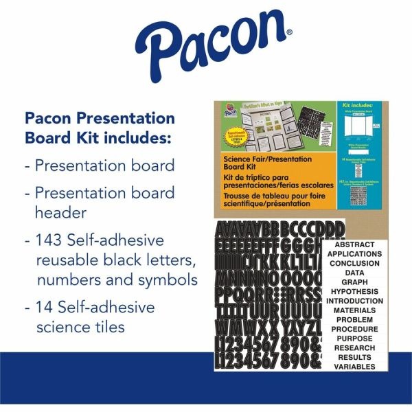 Pacon Science Fair Presentation Board - Science Project - 48" X 36" - 1 Kit - White