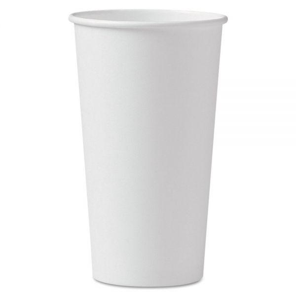Dart Polycoated Hot Paper Cups, 20 Oz, White, 600/Carton