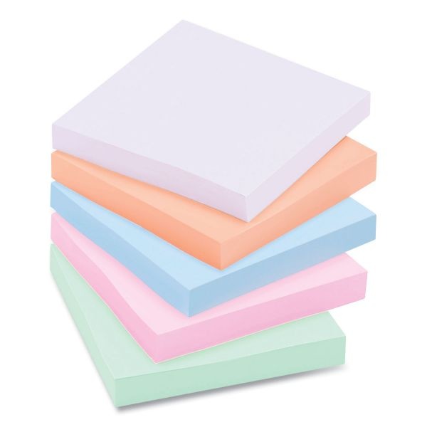 Post-It Notes Super Sticky Recycled Notes In Wanderlust Pastels Collection Colors, 3" X 3", 65 Sheets/Pad, 6 Pads/Pack