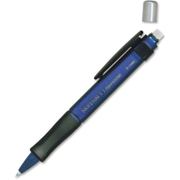 Skilcraft Ergonomic Mechanical Pencils, 0.7 Mm, Royal Blue Barrel, Pack Of 6 (Abilityone 7520-01-451-2270)